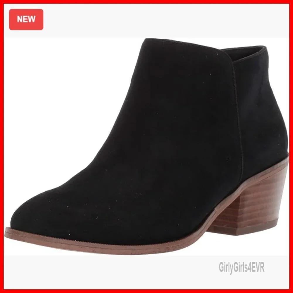 Women's Ankle Boots with Memory Foam Insole, Cuban Heel, Zip Closure